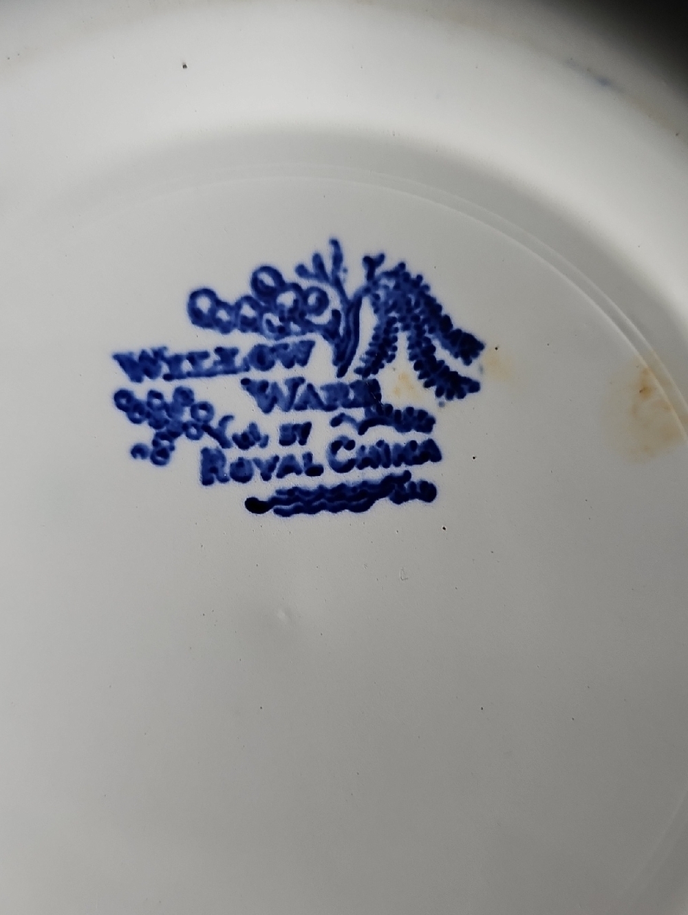 Willow Blue and White Ceramic Serving Bowl - Picture 3 of 3